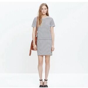 Madewell Women's Dockside T Shirt Dress Nautical Blue Stripe Size XS